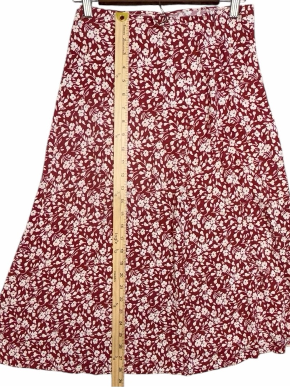 Reformation Zoe Red Flowered Midi Skirt Size 6 - Picture 6 of 7